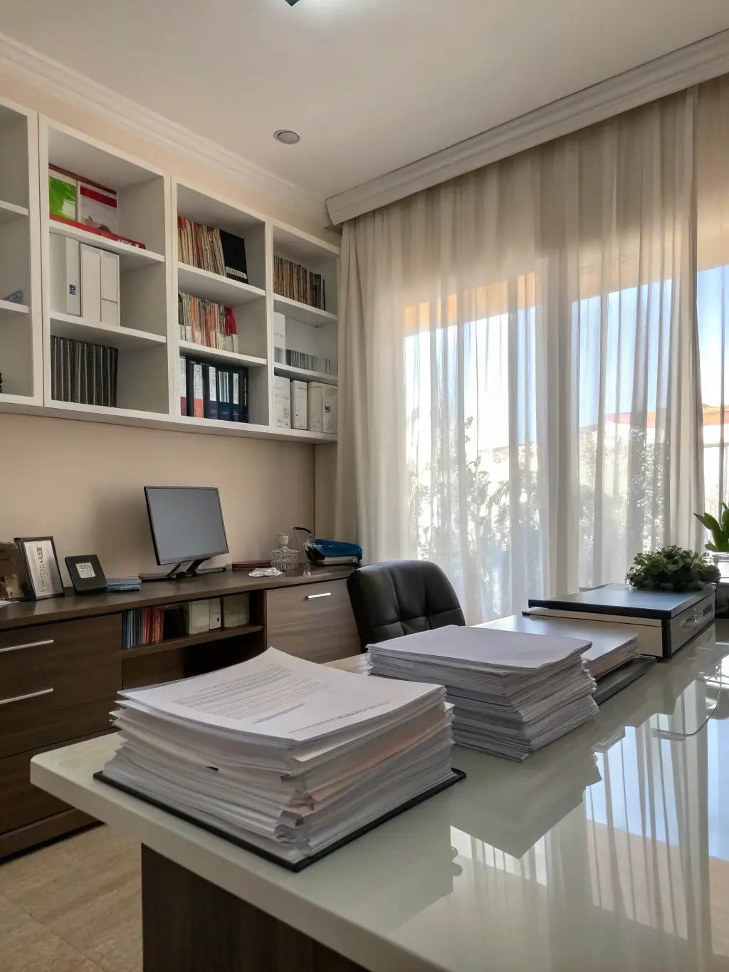 A clean and organized office space after NeatZest Cleaning's commercial cleaning service, showing a productive and welcoming work environment.
